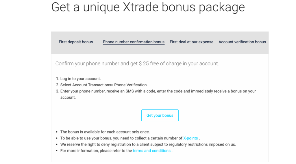 XTrade No Deposit Bonus