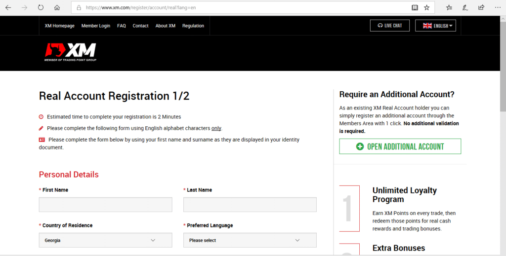 Partner Account Registration, xm registration.