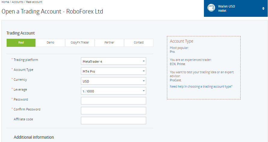 Step-by-step guide on getting the roboforex 30 usd bonus step 2