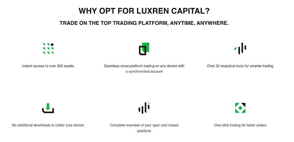 Luxren Capital WebTrader features